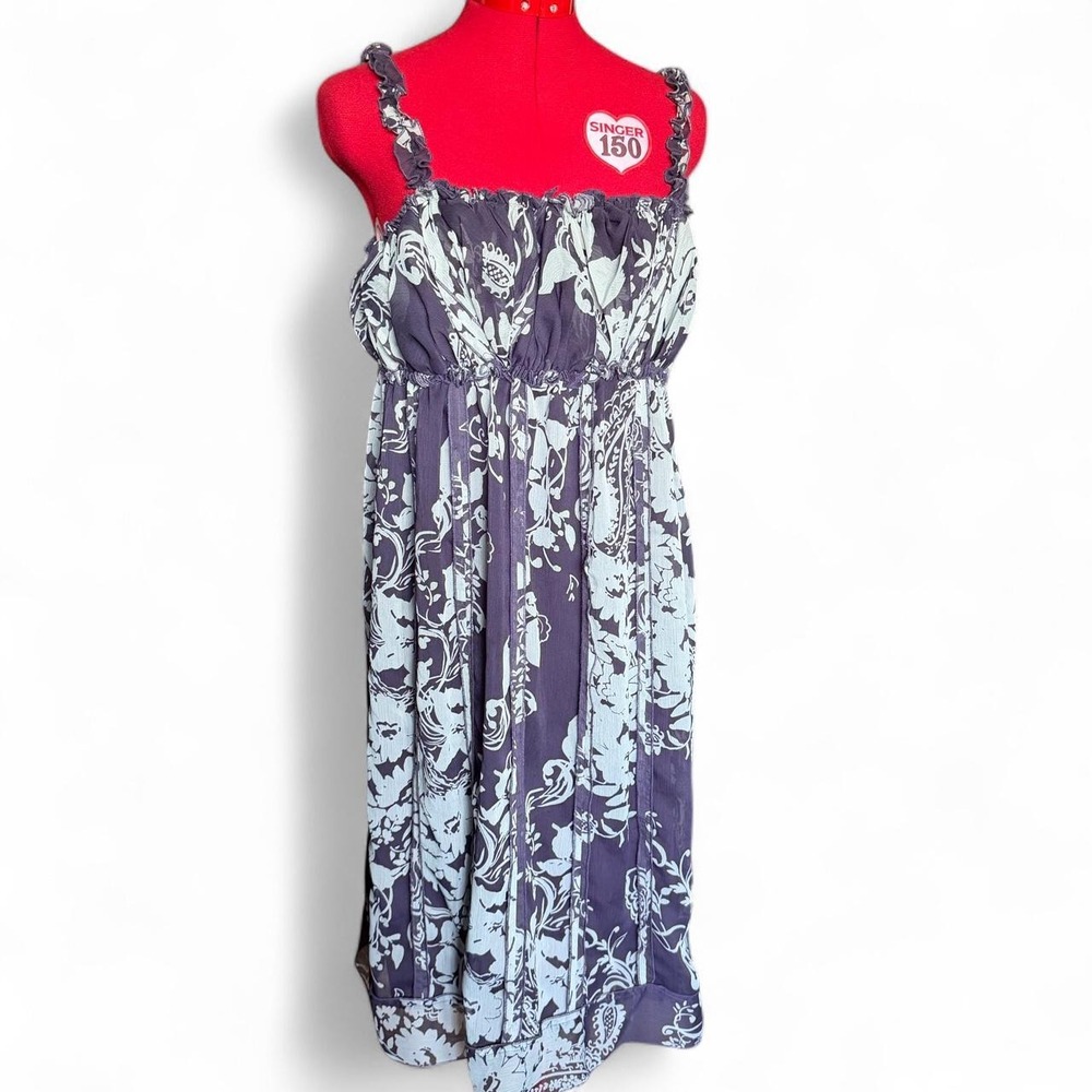 Lapis white and purple floral maxi dress size xl